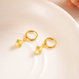 14 k Solid Yellow Gold GF Earrings Block hang Women's/Girls African Beautiful Earrings Ethiopian Jewellery Nigeria Gift