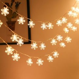 LED Snowflake String Lights Snow Fairy Garland Decoration for Christmas tree New Year Room Valentine's day Battery Plug Operated Y201020