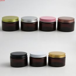 24 x 120g Empty Amber PET Plastic Cosmetic Cream Pot Jars Containers With Meal Lids PVC Pad 4oz 120cchigh qualtity