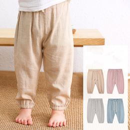 Children Linen Trousers Spring Summer Thin Linens Pant For Baby Boys And Girls 20220223 Q2