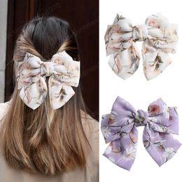 Satin Bowknot Hairpins Layer Butterfly Bow Hairpin Women Hair Accessories Fashion Elegant Barrettes Spring Clip