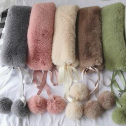 New Cute Scarf Reusable Winter New Style Korean Bib Imitation Fur Soft Comfortable Warmth Boys Girls Children's Hair Ball