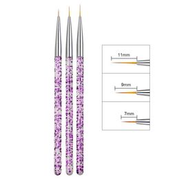 DHL 3pcs/set Nail Art Liner Painting Pen Thin Drawing Brushes Tips DIY Acrylic UV Gel Brushes Design Manicure Tools