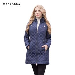 MS VASSA Women Parkas Autumn Winter New Jackets Lady casual Padded Coat Plus size 5XL 6XL long quilted female Oversize outerwear T200319