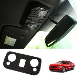 Car Fornt Roof Reading Light Panel Cover Carbon Fibre For Ford Mustang 2009-2013 Auto Interior Accessories