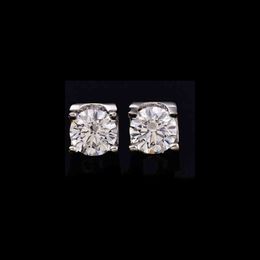 Moissanite Stud Earrings for 05ct-1ct D Color Four Claws S925 Sterling Silver White Gold Plated Women Fine Jewelry
