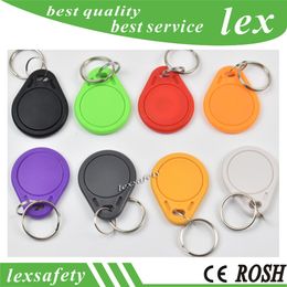 Factory prices High Quality EM4100 125khz Card 100pcs/lot ISO11785 ABS RFID ID Key Chain Rings Custom Plastic Key Ring Tag Cards