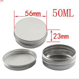 50ml Metal Aluminum Round Tin Cans Box Cosmetic Cream Jar Empty Containers 50pcs/lot Makeup Toolqualtity