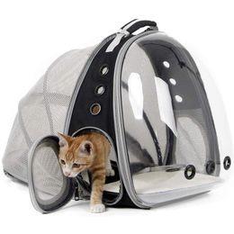 Expandable Pet Cat Carriers Backpack Space Capsule Transparent Bubble Portable Pet Carrier for Small Dogs Hiking Travel Backpack L237L