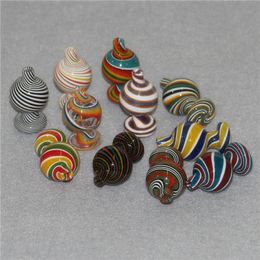 Smoking Ball Cap Colourful Glass Bubble Carb Caps For Bevelled edge 14mm 18mm quartz bangers dab rigs water bong