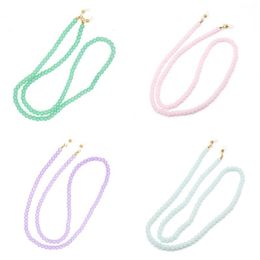 New Candy Colours Glass Bead Eyeglass Chain Fashion Women Sunglasses Chain Hanging Neck Eyeglasses Rope Necklace 5 Colours Wholesale