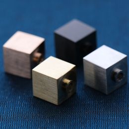 Popular men and Womens DIY Jewelry Making Metal Charms Gold/Silver/Black 9MM Stainless Steel Cube Beads