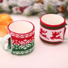 1Pcs Christmas Knitting Mug Cup Sets Adornos Navidad Tela Decoration De Table De Noel New Year's Supplies For The Family1