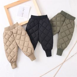 Down cotton-padded trousers Waterproof boys girls autumn winter Elastic Leggings Baby Kids Thick Warm pants 2 3 4 5 6 7 8 T LJ201019