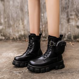 women bootsBoots Women New 2020 INS Booty Woman Women's Low Shoes Luxury Designer Booties Ladies Round Toe Military Mid Calf Boots