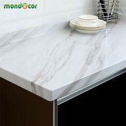 Glossy Marble Contact Paper DIY PVC Vinyl Kitchen Cabinet Counter Top Bathroom Self adhesive Wallpaper Home Decor Wall Stickers 201106