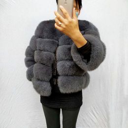 Real 100% Natural Winter Women's Jacket Warm Fox Coat High Quality Fur Vest Free Shipping Fashion Luxurious 201103