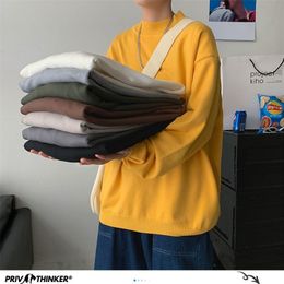 Privathinker Solid Men Fahsion Sweaters Autumn Korean Style Men's Pullovers Harajuku Couple Streetwear Male Clothing Tops 201105