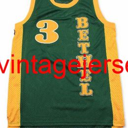 Custom stitch Allen Iverson Bethel High School Green Basketball Jersey XXS-6xl