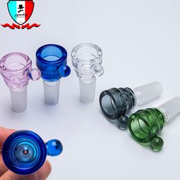 Colored Glass Bowl Herb Holder Smoking Accessories with 10/14mm Male Joint for Water Pipe Dab Rig Bong