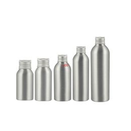 Silver Aluminium Bottle With Screw Cap , Metal Storage Cosmetic Package Container For Essential Oil Perfume Spa Oilhigh qualtity