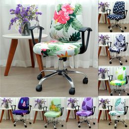 21 Colors Modern Spandex Computer Chair Cover 100% Polyester Elastic Fabric Office Split Chair Cover Easy Washable Removeable Y200103