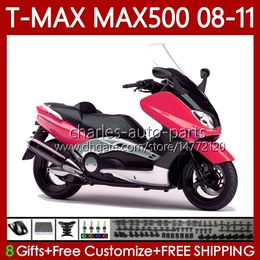 Bodywork Kit For YAMAHA TMAX Red black MAX 500 XP500 MAX-500 T 2008 2009 2010 2011 Bodys 107No.75 TMAX-500 TMAX500 T-MAX500 08-11 MAX500 08 09 10 11 OEM MOTO Fairing