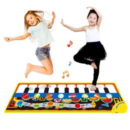 play musical instruments UK - 110x36cm Musical Piano Mat Baby Play Mat Toy Musical Instrument Mat Game Carpet Music Toys Educational Toys for Kids Xmas Gift 220212