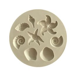 2022 new Starfish Cake Mould Ocean Biological Conch Sea Shells Chocolate Cake Silicone Mold DIY Chocolate Mold Kitchen Liquid Cake Tools