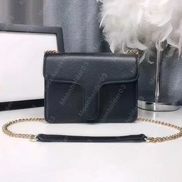 Designer messenger bag Luxury Cross Body Fashion Leather handle Shoulder Bags Metal chain handbags for women cowhide lady purse lychee pattern wallet on chain