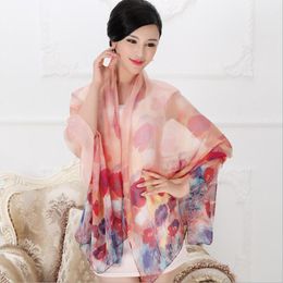 High quality 100% mulberry silk scarf natural real silk Women Long scarves Shawl Female hijab wrap Summer Beach Cover-ups 201006