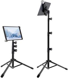 IPad Tripod Stand, Tablet Floor Tripod, Foldable Height Adjustable 360 Rotating for iPad Pro, iPad 1,2,3,4 and Most 9-14.5 Inch Tablets, Carrying case as Gifts