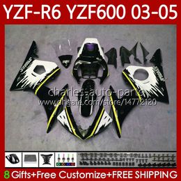 Body Kit For YAMAHA YZF-R6 YZF600 YZF R6 600CC 2003-2005 Cowling 95No.234 YZF R 6 YZFR6 03 04 05 Bodywork YZF-600 600 CC 2003 2004 2005 Motorcycle Fairing Yellow Black