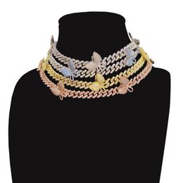 Unisex Fashion Men Women Jewellery 9mm 16/18inch Butterfly Cuban Chains Men Women Chain Necklaces Nice Gift