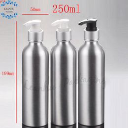 Aluminium Bottles With Lotion Cream Pump,250ML Skin Care Metal Container,Refillable Shampoo Pump Bottle,Empty Cosmetic Containershigh qualtit