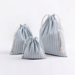 Travel Cosmetic Storage Cotton bag Linen Drawstring Pockets Custom Large Underwear Packaging Pouch Cloth bag