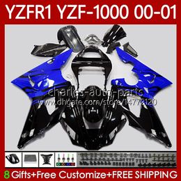 OEM Fairings For YAMAHA YZF-R1 YZF1000 YZF R 1 1000 CC YZFR1 00 01 02 03 Bodywork 83No.102 YZF R1 1000CC 2000 2001 2002 2003 YZF-1000 00-03 Motorcycle Blue Flames Body Kit