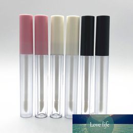 50pcs 2.5ml Plastic Frosted Lip Gloss Tube Empty Lip Balm Container With White/Pink Lid,Round Lipgloss Refillable Bottles