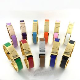 Haut de la qualité 12mm H bracelet bracelet Bracelet en acier en titane en gros Bracelet de marque gravé pour femme en gros