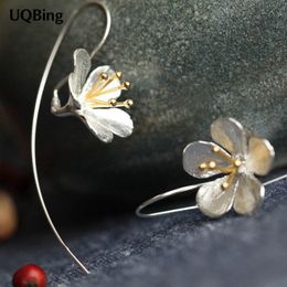 Charm Flower Drop Earrings Fashion 925 Sterling Silver Tassel Delicat Jewellery Wholesale