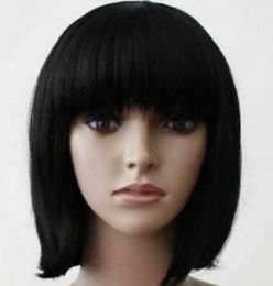 Hot Sell Wig New Fashion Sexy Women's Short Natural Black Straight Full Wigs
