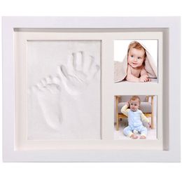 Hand Foot Print Photo Frame with Mould Clay Imprint Kit Baby Souvenirs Commemorate Kids Growing Memory Gift LJ201105