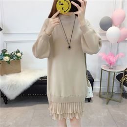 Autumn Winter Women Knitted Dress Fashion Sweater Dresses Lady Slim Bodycon Long Sleeve Casual Bottoming Dress Vestidos P103 Y0118