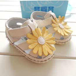 Summer OMN Brand New Baby Shoes Genuine Leather Little Daisy Soft Bottom Baby Girls Toddler Shoes Indoor Prewalkers LJ201104