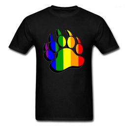 2018 Latest T-Shirt Novelty Gay Pride Bear Claw Rainbow Flag 3D Print T Shirt Summer Male Shirt French Big Size 3XL Full Cotton1