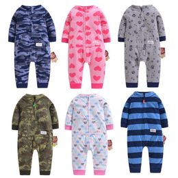 Baby clothes fleece boys jumpsuit camouflage high collar spring infants bebe jumpsuits winter toddler boys romper baby costumes LJ201023