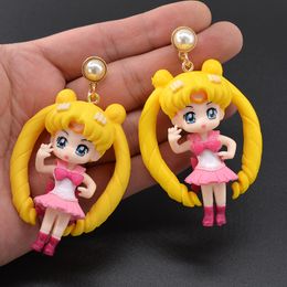 Hot Sale 4 Colours Hot Sale Cute Doll Drop Earrings For Women Girls Ear Bijoux dolls Accessories Earrings Fashion Women Popular Jewellery