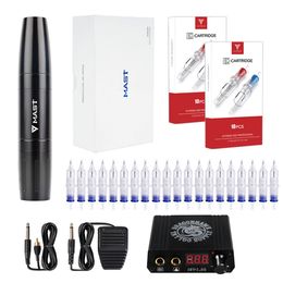 Permanent Makeup Kit Mast Magi Pen Machine Power Supply Cartridges Needles Tattoo Kit D3101-2