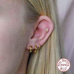 CANNER Light Luxury 925 Sterling Silver INS Gold Bubble Hoop Earrings For Women Piercing Earring Earings Jewellery Pendientes301r