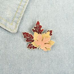 Romantic Simplicity Maple leaf Enamel Pins Colors Classical High Quality Brooches For Women Jewelry